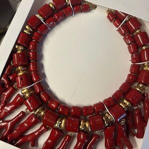 Zara Coral Necklace and Bracelets set